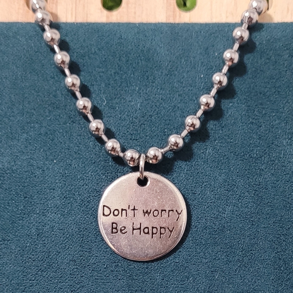 Smiley Face Pendant Necklace (stainless steel) - Picture 3 of 3